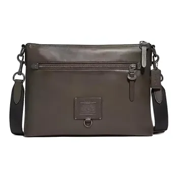 COACH Rivington Smooth Leather Shoulder Bag Crossbody Bag Large Size Men's Olive