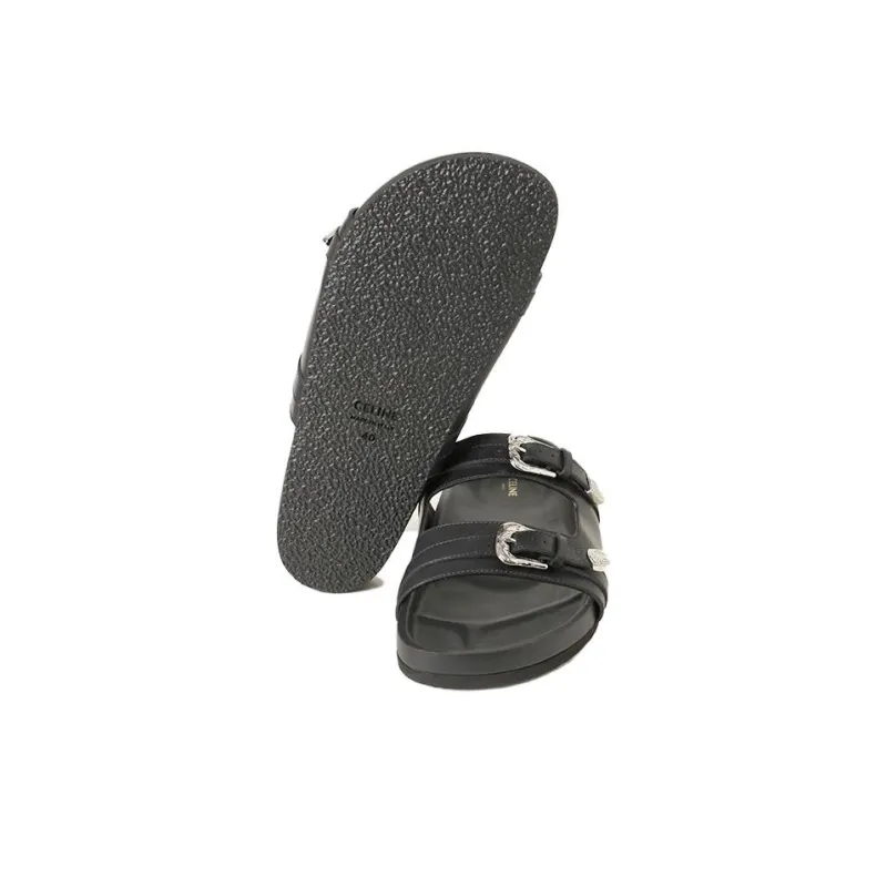 CELINE Odor-Resistant Slide Slippers Men's Black-4