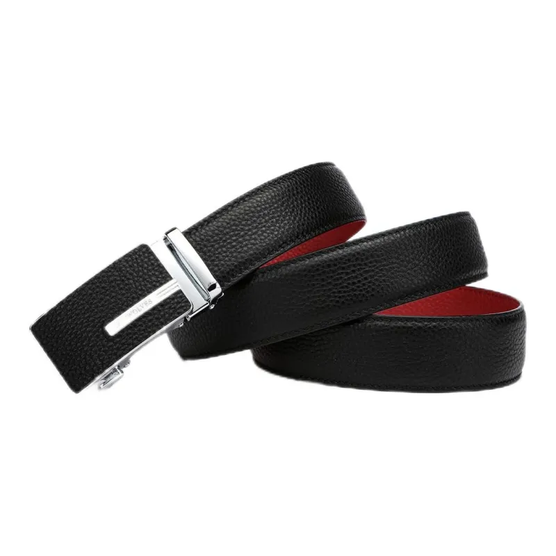SEPTWOLVES Automatic Buckle Business Durable Leather Belts Men's Width 3.5CM-0