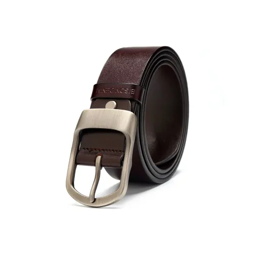 BISON DENIM Individual Design Pin Buckle Leather Belts Men's Width 3.5CM