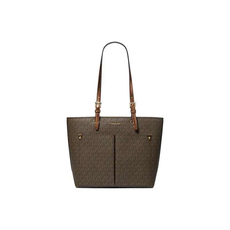 MICHAEL KORS Jet Set Travel Canvas Tote Bag Shopping Bag Crossbody Handbag Medium Size Unisex Mocha-0