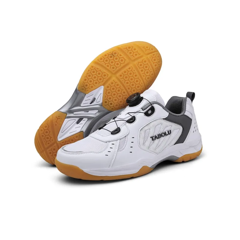 TABOLU Cushioning Coverage Support Abrasion-Resistant Lightweight Low-Top Badminton Shoes Unisex White-9