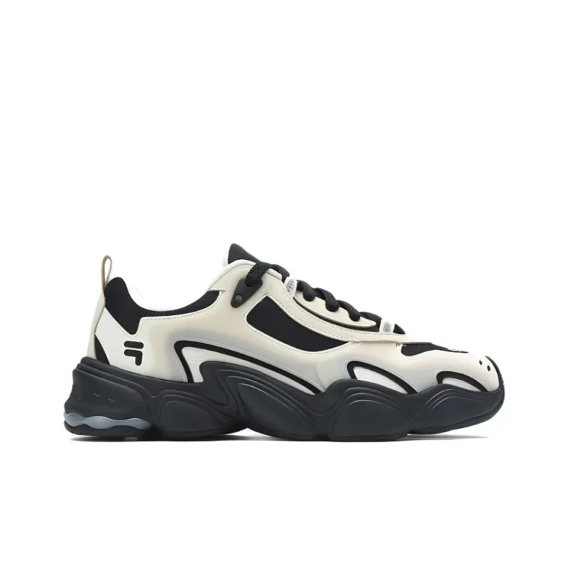 FILA FUSION TENACITY Wear Resistant Support Low Top Casual Shoes Men's Black-1