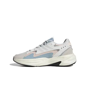 Adidas Ozwave Cushioning Wear Resistant Low Top Chunky Sneakers Unisex White Pink Blue