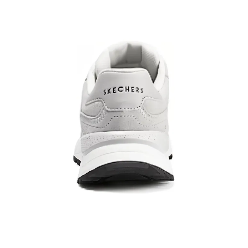 Skechers Cushioning Wear Resistant Low Top Running Shoes Women's White Gray-3