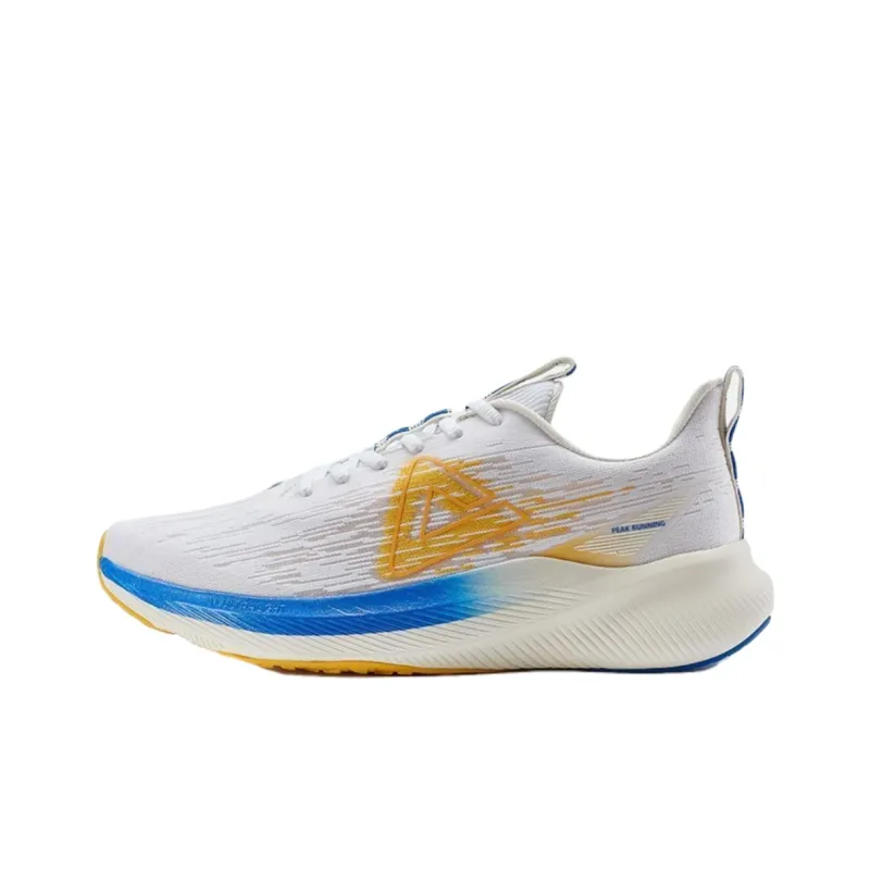 PEAK Cushioning Anti Slip Wear Resistant Breathability Low Top Running Shoes Men's White Blue-0