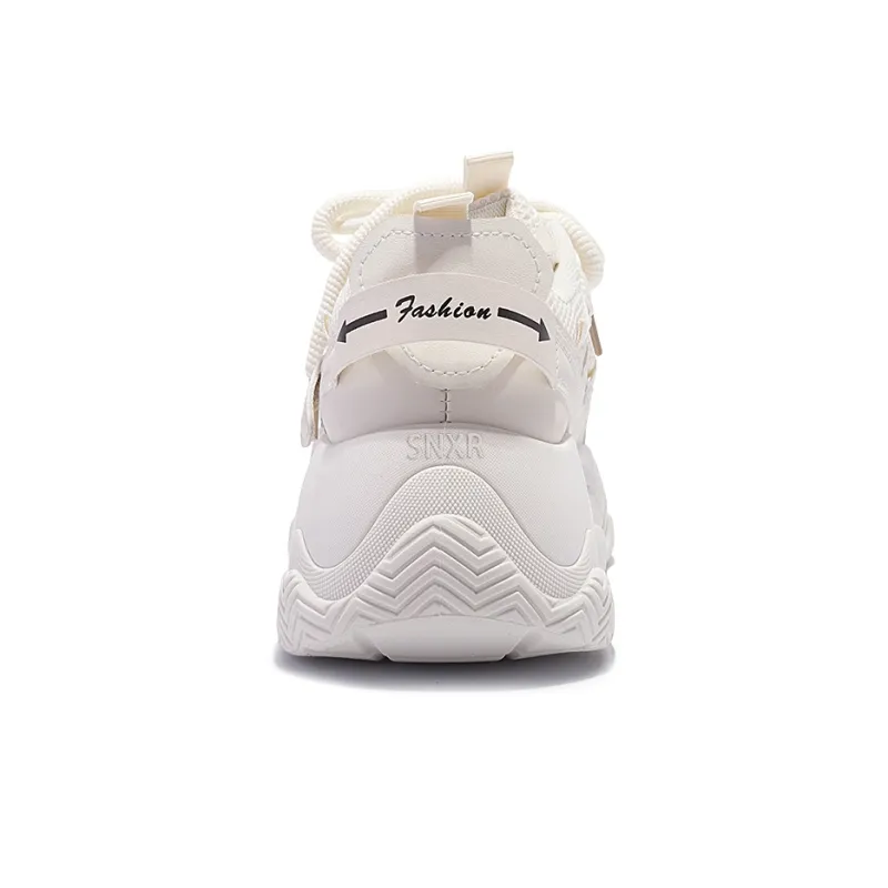 SNXR Anti-Slip Wear-Resistant Waterproof And Breathable Low-Top Chunky Sneakers Women's Beige-15