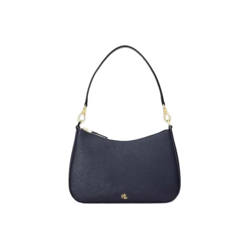 Polo Ralph Lauren Leather Shoulder Bag Crossbody Bag Handbag Medium Size Women's Marine Blue
