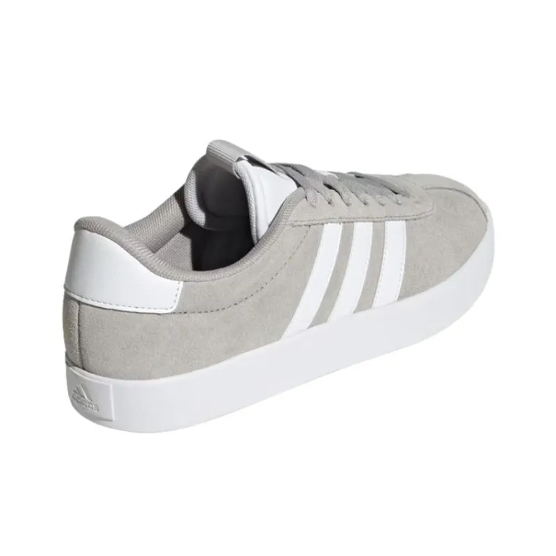 Adidas Vl Court 3.0 Grey Cloud White Silver Metallic Women's-4
