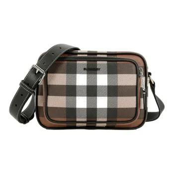 Burberry Leather Messenger Bag Shoulder Bag Camera Bag Crossbody Bag Men's Dark Birch Brown