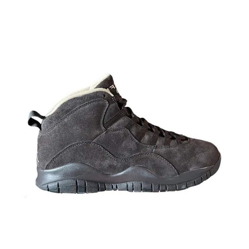 SoleFly x Jordan Air Jordan 10 'Chocolate' Slip-Resistant High-Top Vintage Basketball Shoes Men's Black-1
