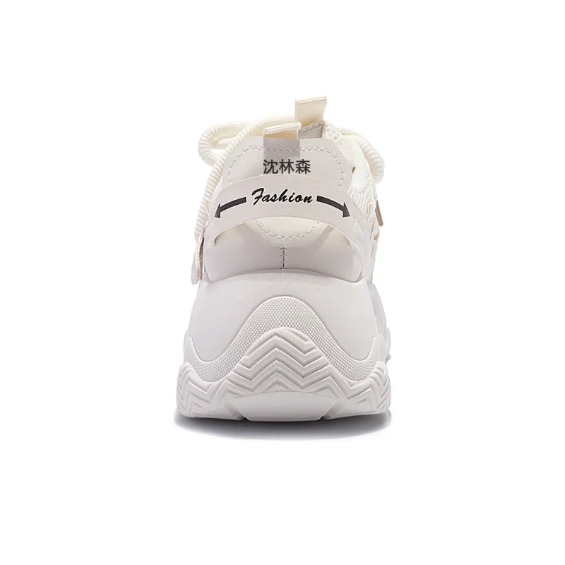 Shen Linsen Abrasion Resistant Low Top Chunky Sneakers Women's Beige-6
