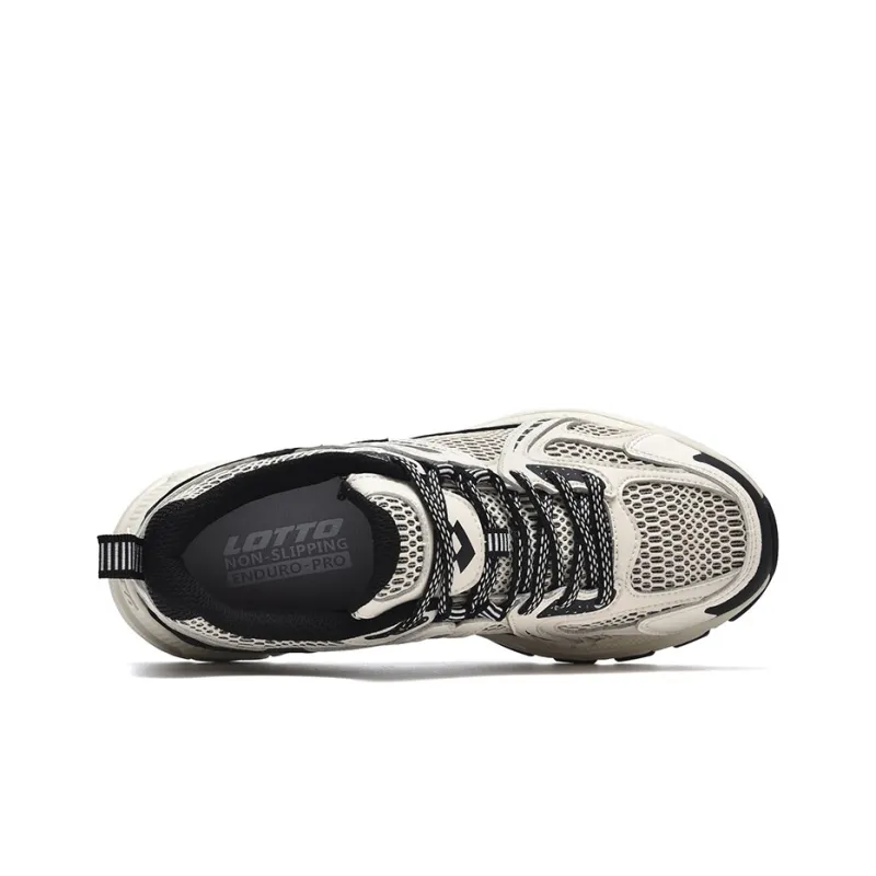 LOTTO Cushioning Abrasion Resistant Breathable Slip Resistant Low Top Running Shoes Men's Beige Black-3