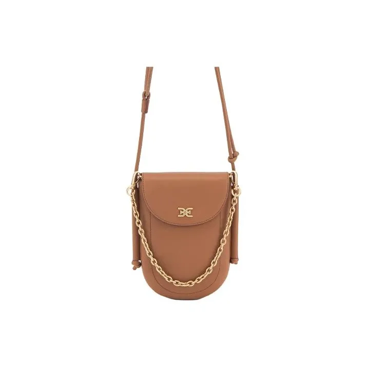 SAM EDELMAN Cow Leather Handbag Shoulder Bag Crossbody Bag Small Size Women's Brown-1