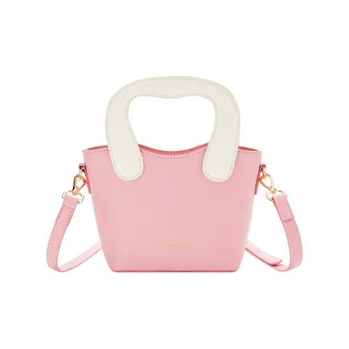 JANE KLAIN PU Basket Bag, Shoulder Bag, Crossbody Bag, Handbag Regular Women's Brown/White/Pink