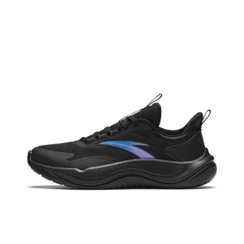 Anta Cushioning Breathable Lightweight Rebound Low Top Running Shoes Men's Black