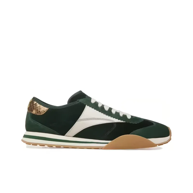 BALLY Low-Top Casual Shoes Men's White Green-1
