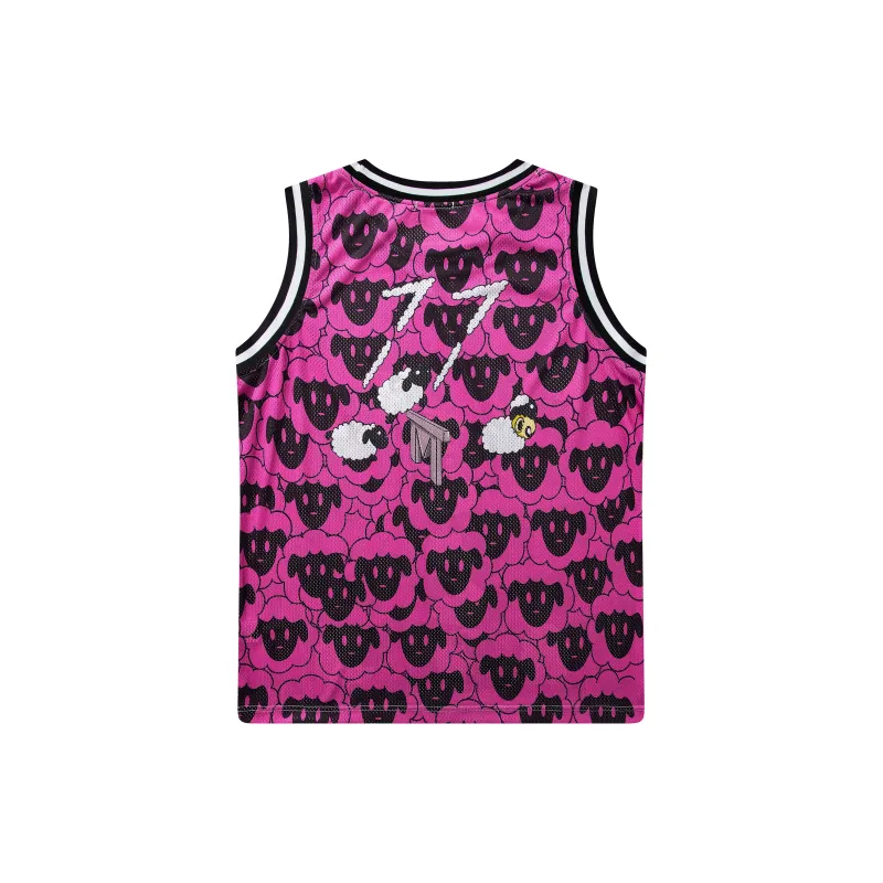 FireMonkey Basketball Jerseys Unisex Pink-1