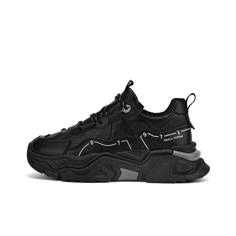 GONG NIU JU REN Anti-Slip Wear-Resistant Low-Top Chunky Sneakers Men's-0