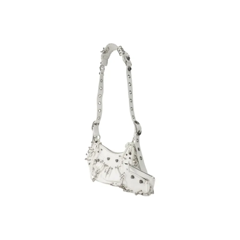 Balenciaga Le Cagole Xs Shoulder Bag With Piercing White Arena-1