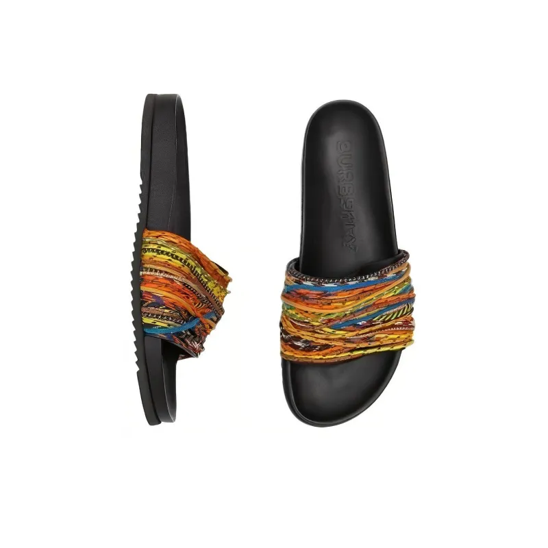 Burberry EVA Odor-Resistant Slide Slippers Men's Multicolor-4