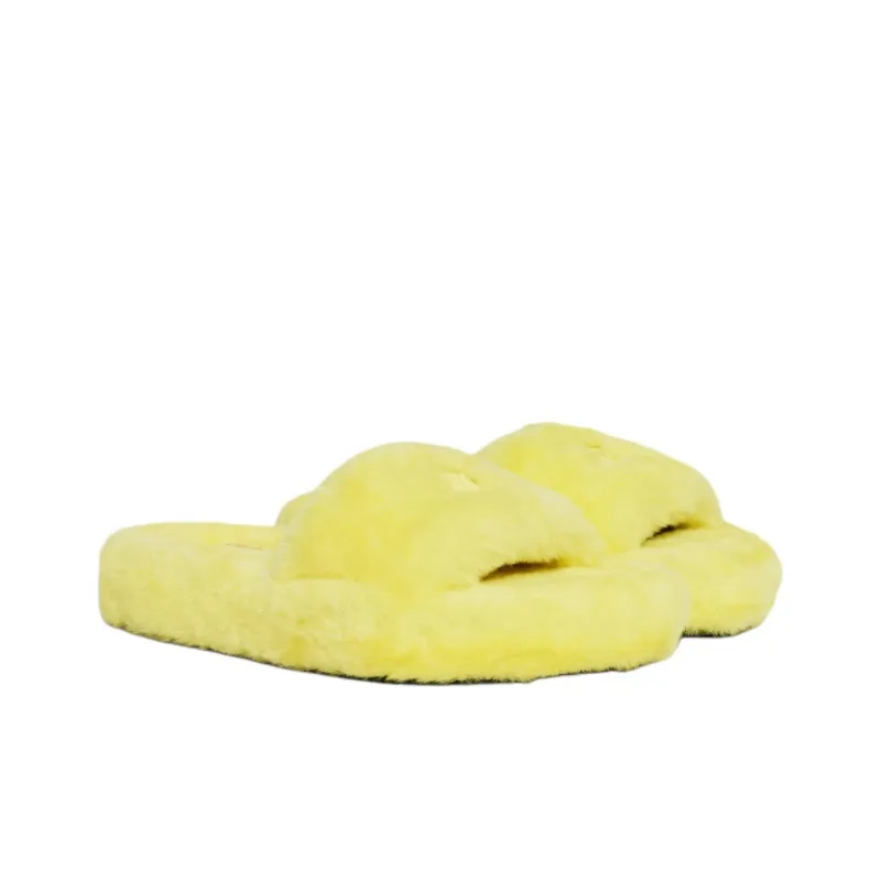 CELINE Triomphe Slide Slippers Women's Yellow-3