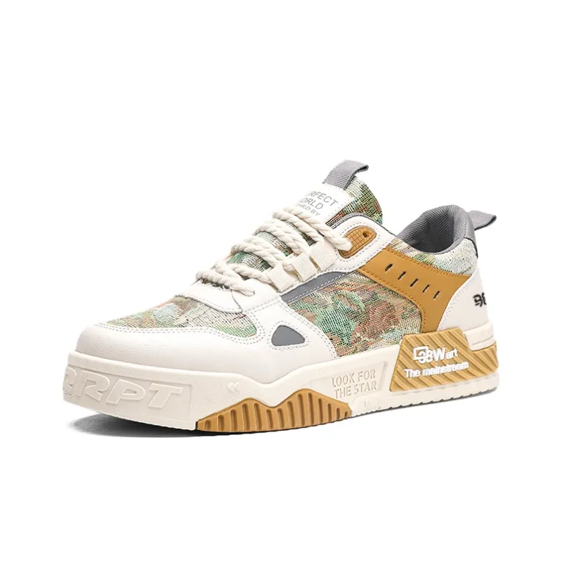 Locke Embroidered Graffiti Lightweight Low-Top Skateboard Shoes Men's-1