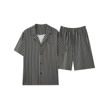 Kerener Pajama Set Men's Black Gray Color
