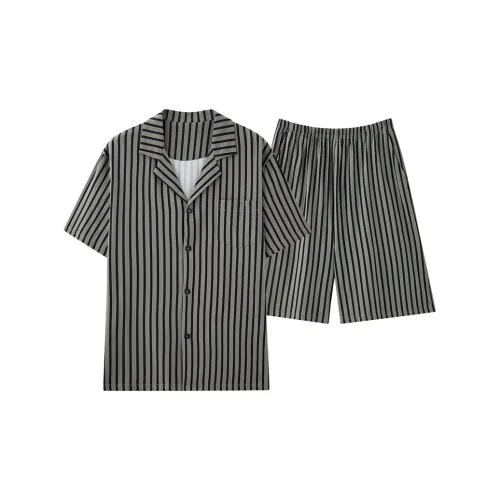 Kerener Pajama Set Men's Black Gray Color