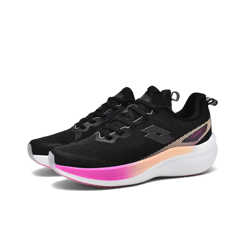 LOTTO Cushioning Anti Slip And Wear Resistant Low Top Running Shoes Women's Black-3