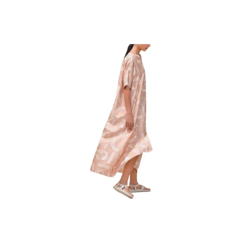 HERMES Short-Sleeved Dresses Women's Pink-2