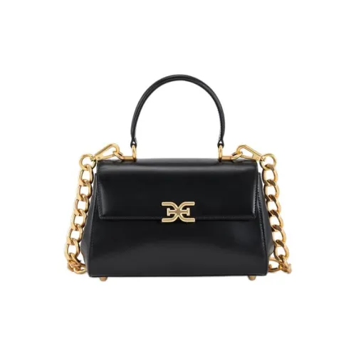 SAM EDELMAN Cow Leather Shoulder Bag Crossbody Bag Handbag Medium Size Women's Black