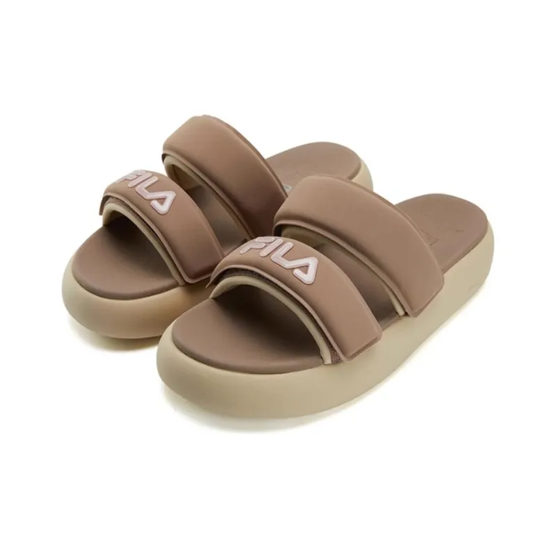 FILA Antibacterial Slide Slippers Women's Brown Yellow-1