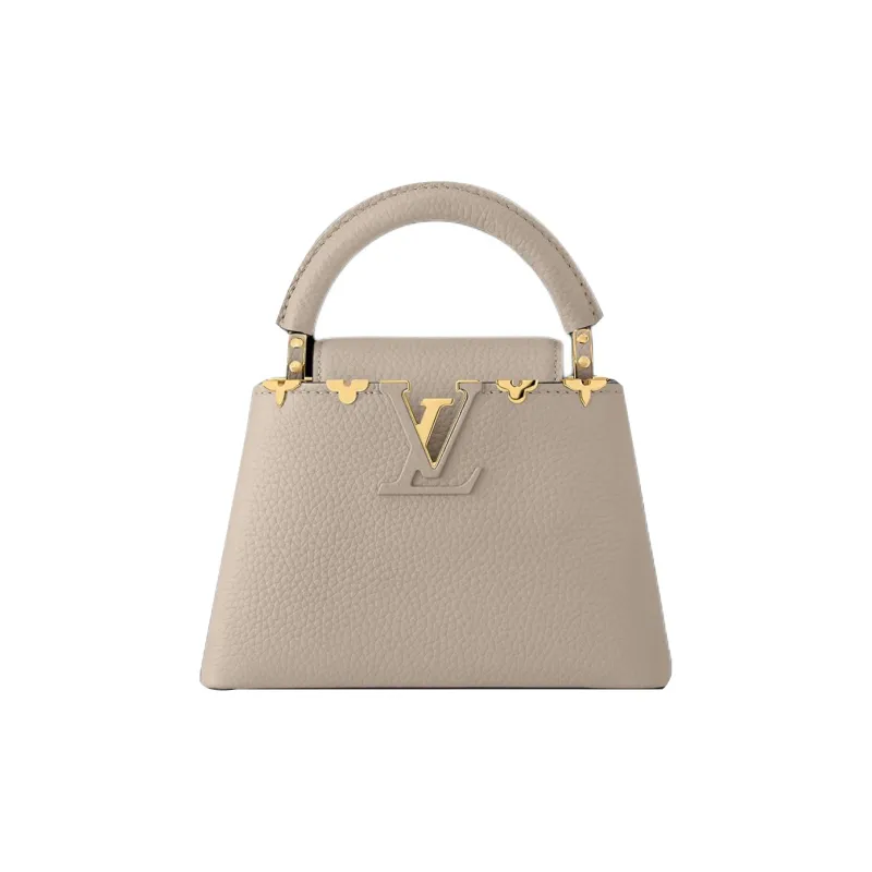 LOUIS VUITTON Capucines Taurillon Leather Capson Handbag, Shoulder Bag, Crossbody Bag Mini Women's Elephant Gray-0