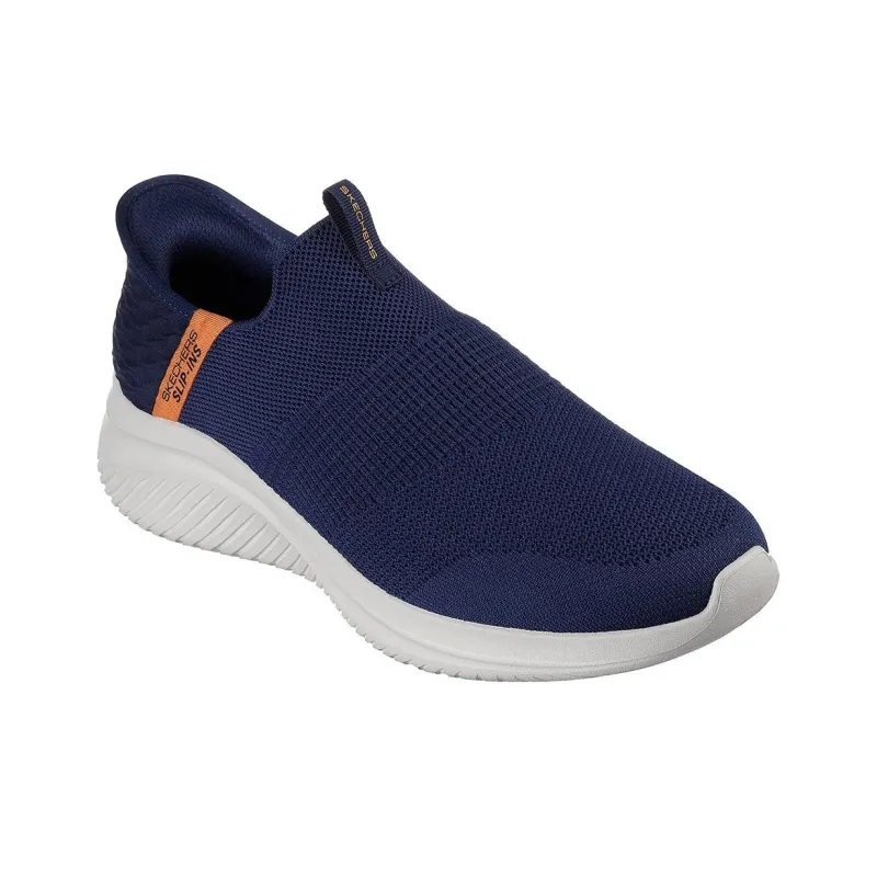 Skechers Hands Free Slip Ins Anti Slip Wear Resistant Low Top Casual Shoes Men's Blue Orange-2