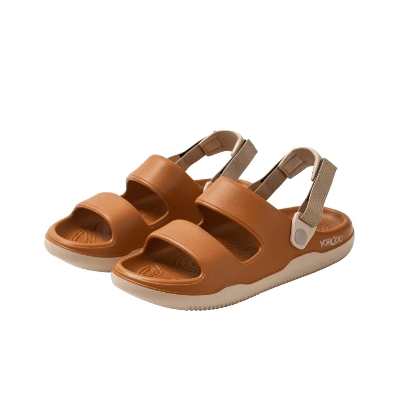 Far port Beach Sandals Unisex Milk Tea/Toffee Orange/Pearl White/Night Black/Dark Brown-3