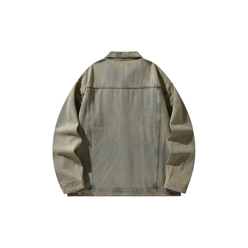 BEENTRILL Denim Jackets Unisex Yellow Mud-1