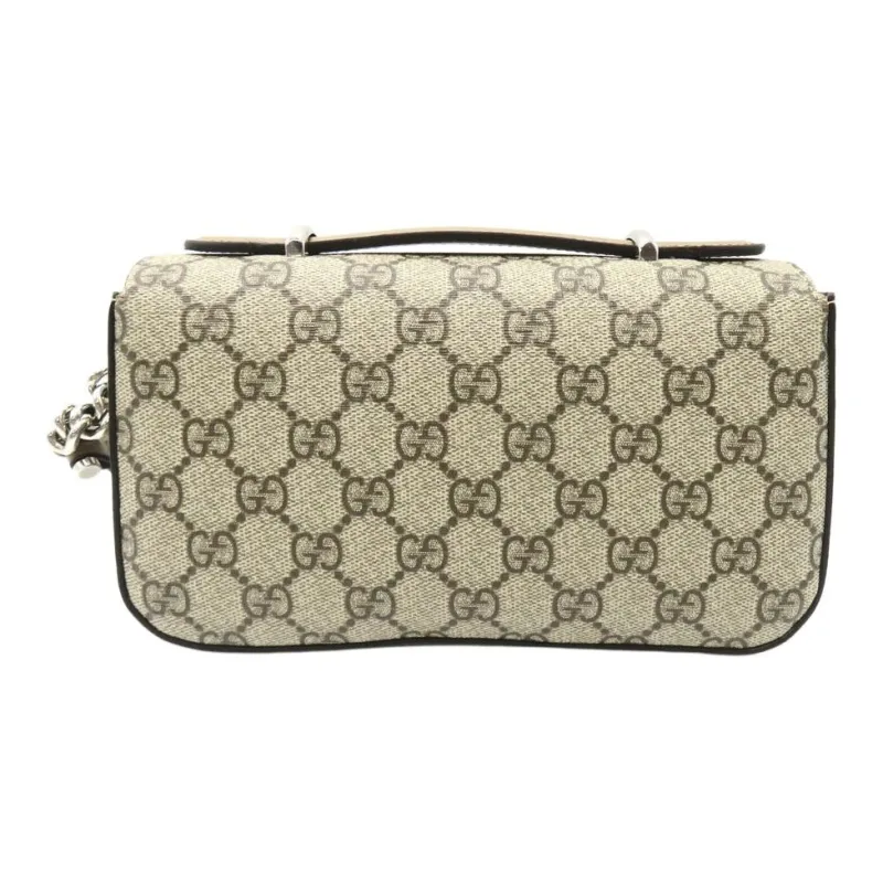 GUCCI Canvas Canvas Bag Handbag Shoulder Bag Crossbody Bag Mini Women's Brown-2
