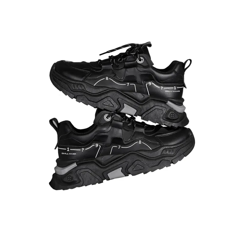 GONG NIU JU REN Anti-Slip Wear-Resistant Low-Top Chunky Sneakers Men's-3