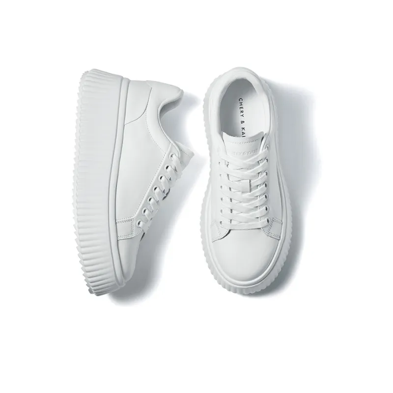 CHERYKALLY Height Increasing Lightweight Low-Top Skateboard Shoes 6cm Women's-4