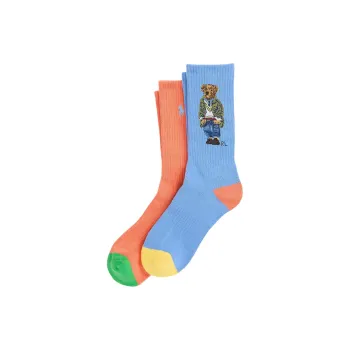 Polo Ralph Lauren Polo Bear Cotton-Blend Crew Sock 2-Pack Mid-Calf Socks Men's 2 Pack