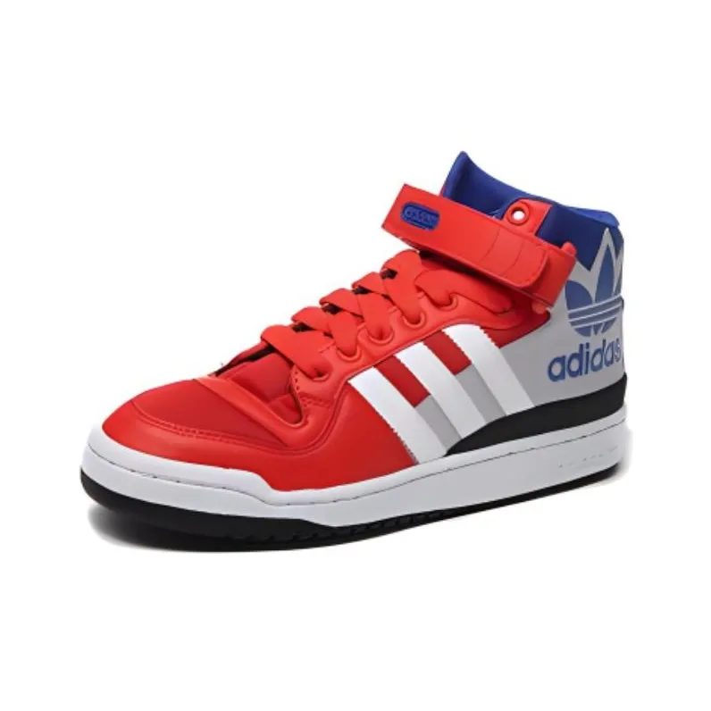 Adidas Originals FORUM Mid Rs Xl Cushioning Wear Resistant Mid Top Skateboard Shoes Men's Red White Blue-2