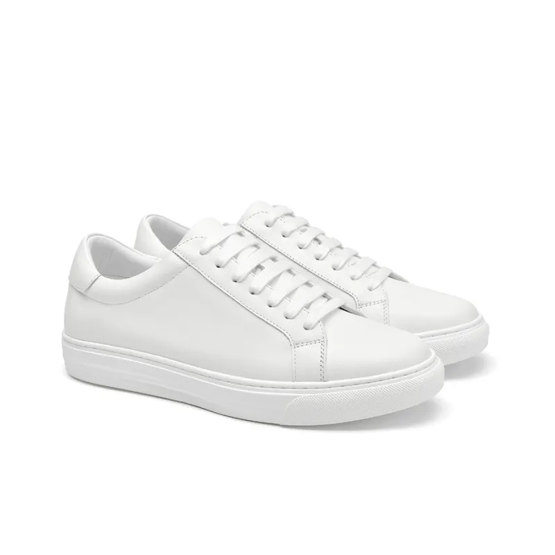 Beau Today Abrasion Resistant, Lightweight, And Breathable Low Top Skateboard Shoes Men's White-1