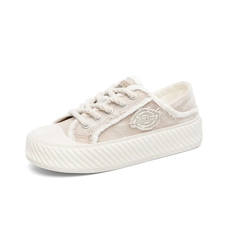 Dickies Abrasion Resistant Breathable Height Increasing Cushioning Low Top Canvas Shoes Unisex Cappuccino-1