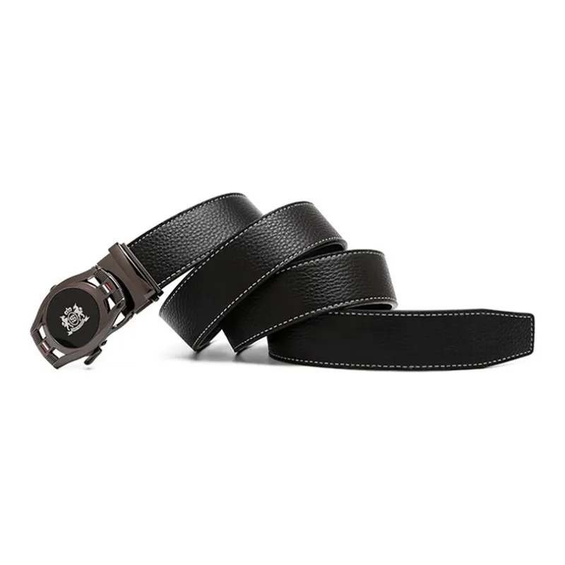 SHERIDan Business Automatic Buckle Elegant And Comfortable Cow Leather Leather Belts Men's Black-2