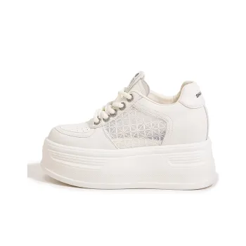 Milan Love Song Cushioned Height Increase Wear Resistant Breathable Low Top Chunky Sneakers Women's