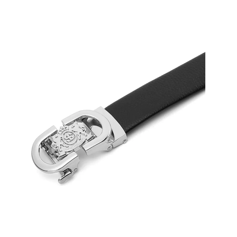 SHERIDan Business Casual Automatic Buckle PU Leather Belts Men's Black-3