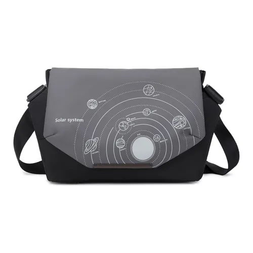 TAKI PU Fashion Casual Versatile Crossbody Bag, Shoulder Bag Unisex Black Gray/Gray Blue