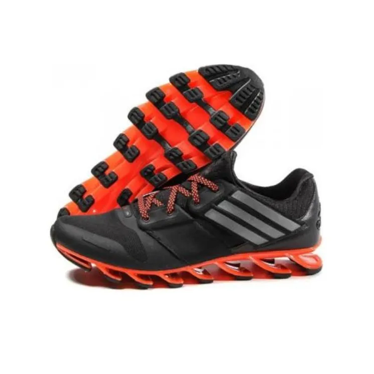 Adidas Cushioning Anti-Slip And Wear-Resistant Low-Top Casual Running Shoes Men's Black Orange-3