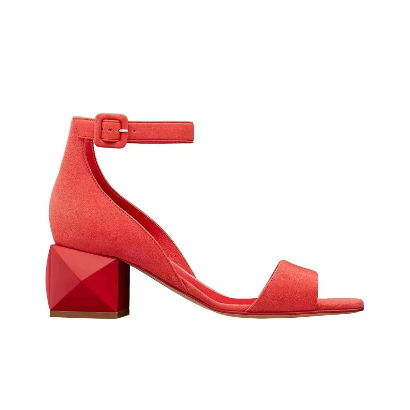HERMES Choc Strap Sandals Women's Red-1